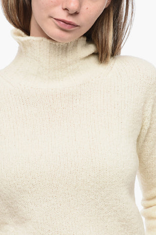 Pullover in Misto Lana Vergine con Collo Alto