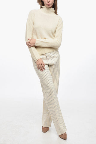 Pullover in Misto Lana Vergine con Collo Alto