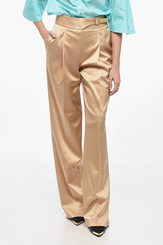 Pantaloni in Satin di Seta ad 1 Pince