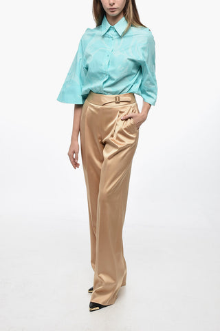 Pantaloni in Satin di Seta ad 1 Pince