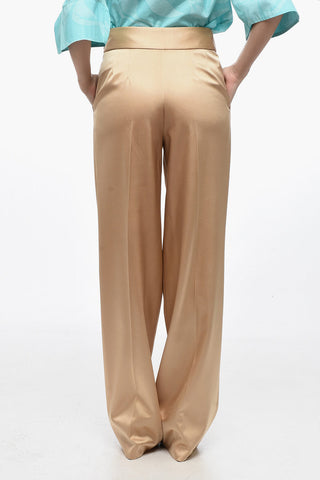 Pantaloni in Satin di Seta ad 1 Pince