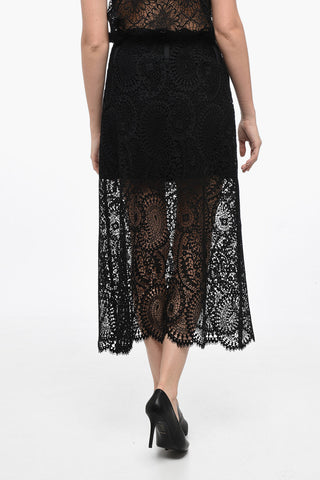 Gonna in Pizzo Macramè con Sottoveste Interna