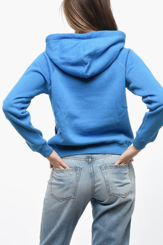 Fleece Cotton Blend Hoodie with Embroidered Logo