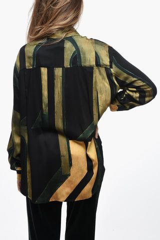 Satin Oversized Fit Shirt with Breast Pocket