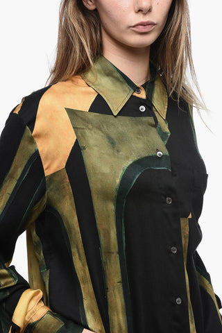 Satin Oversized Fit Shirt with Breast Pocket
