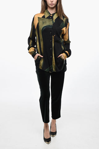 Satin Oversized Fit Shirt with Breast Pocket