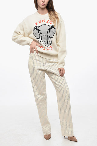 Crew Neck PIXEL Wool Blend Pullover