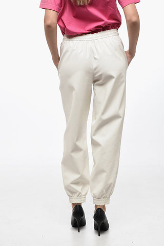 SKIN FREE SKIN Eco-leather Sweatpants with Elastic Cuffs
