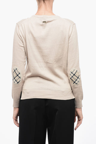 Cashmere-blended Cardigan with Tartan Detail