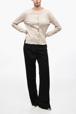 Cashmere-blended Cardigan with Tartan Detail