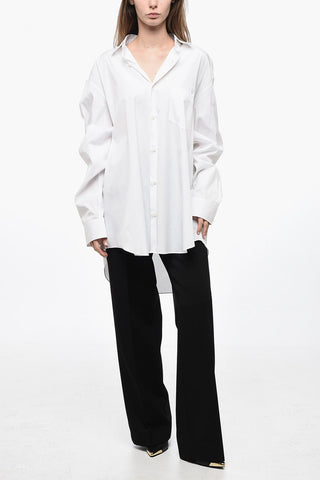 Camicia UNISEX Oversize in Popeline di Cotone con Logo Stampato