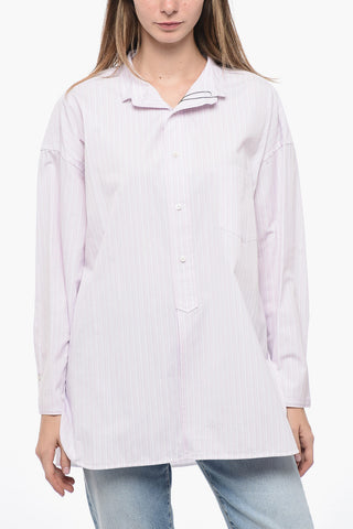 Popeline Flared Shirt with Asymmetric Hem