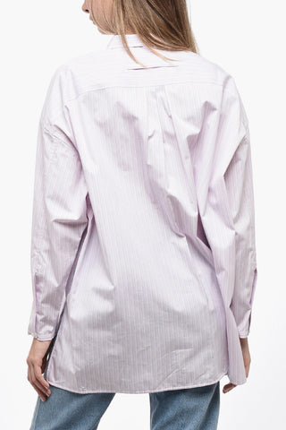 Popeline Flared Shirt with Asymmetric Hem