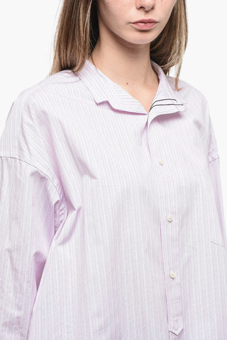 Popeline Flared Shirt with Asymmetric Hem