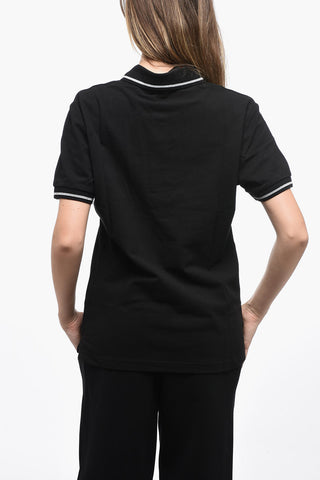 JEANS COUTURE Piquet Cotton Polo with Lurex Print