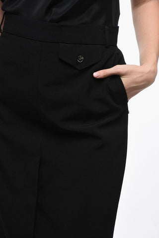 Wool Blend ALBIO Longuette with Front Buttoned Split