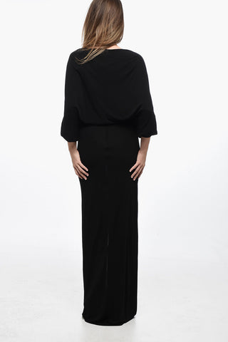 Drapiertes Kleid mit V-Ausschnitt