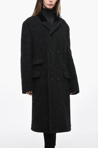 Cappotto Doppiopetto In Lana Con Colletto In Velluto