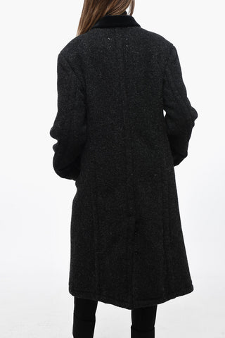 Cappotto Doppiopetto In Lana Con Colletto In Velluto