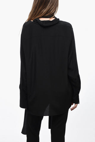 Silk Blouse With Bow Collar