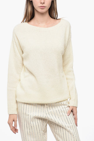 Pullover in Misto Lana Vergine con Ampia Scollatura
