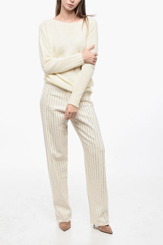 Pullover in Misto Lana Vergine con Ampia Scollatura
