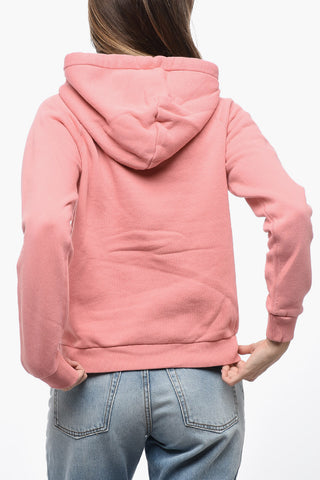 Fleece Cotton Blend Hoodie with Embroidered Logo