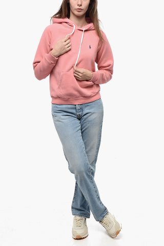 Fleece Cotton Blend Hoodie with Embroidered Logo