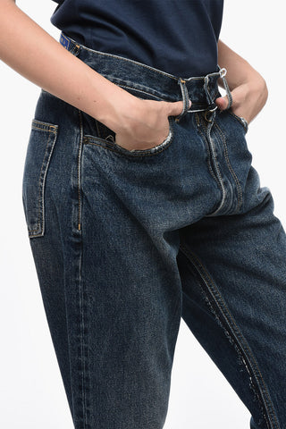 MM8 PENDLETON High-Waist-Jeans mit Wollsaum