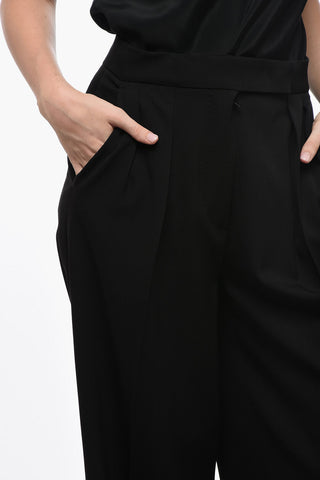 Stretch Wool KARUB Palazzo Pants with Satin Detail