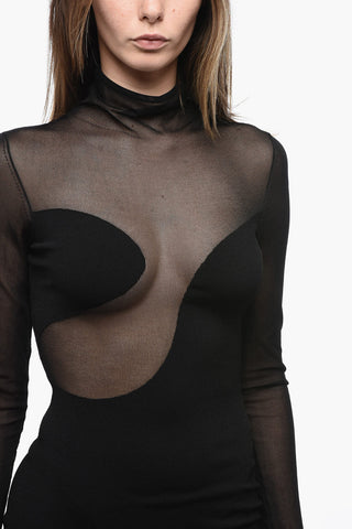 Abito Semi Trasparente con Reggiseno Asimmetrico