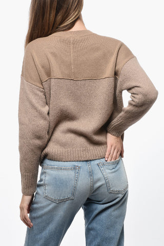 Embroidered Detail Pullover with Contrasting Sleeves