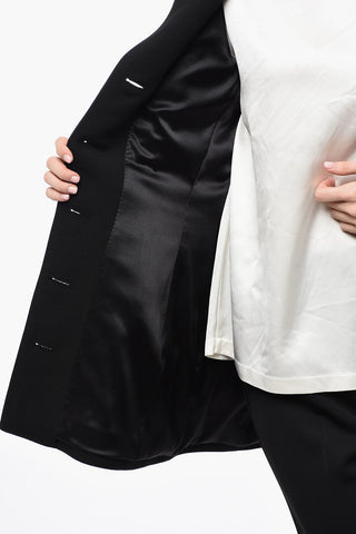 Blazer Slim Fit in Misto Lana Vergine con Fianchi Imbottiti