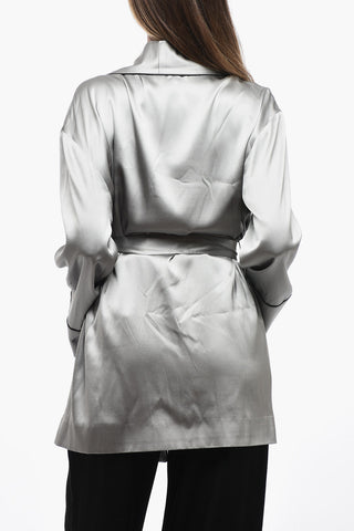 1995 Lingerie-Cardigan aus Satin mit Gürtel