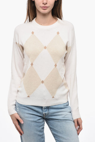 Lurex Detailing Sweater with Geometric Motif