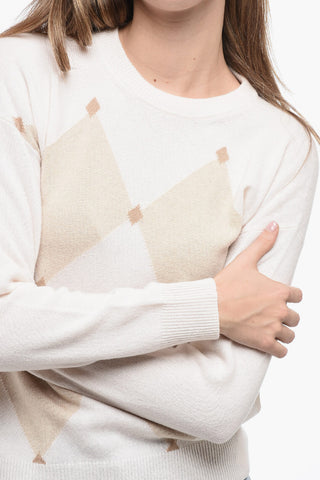 Lurex Detailing Sweater with Geometric Motif