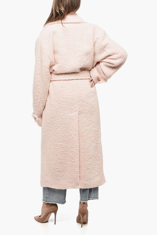 Bouclè Wool Oversized Coat with Belt