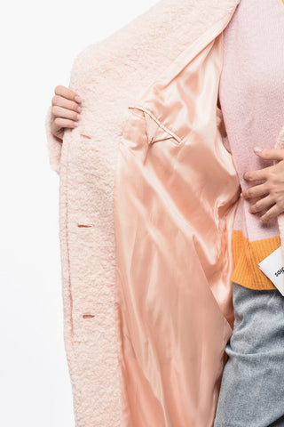 Bouclè Wool Oversized Coat with Belt