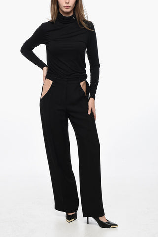 Straight-Fit Trousers with Cut-Out Detail