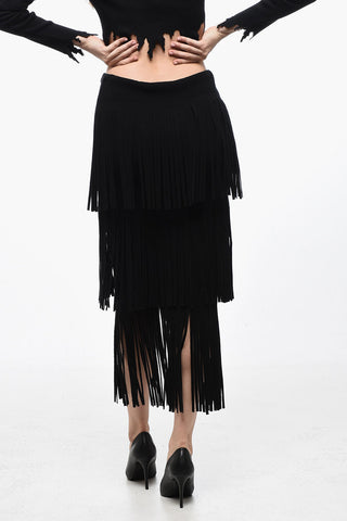 Fringed Skirt with Ruffled Desing