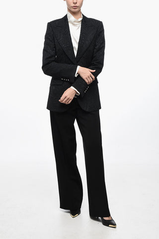 Single-breasted Jacquard Blazer with Peak Lapel