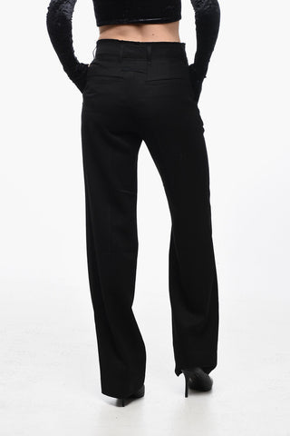 High-waisted FICELLE Pants with Hidden Buttons