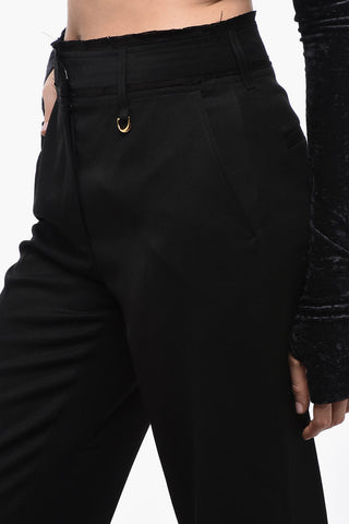 High-waisted FICELLE Pants with Hidden Buttons