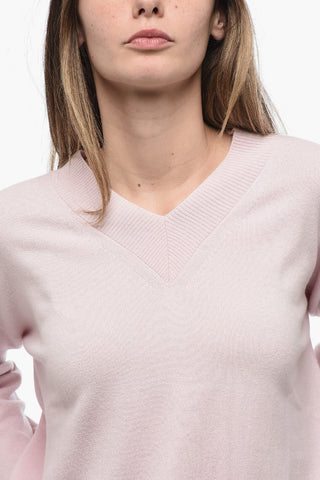 Relaxed Fit Sweater with V Neck