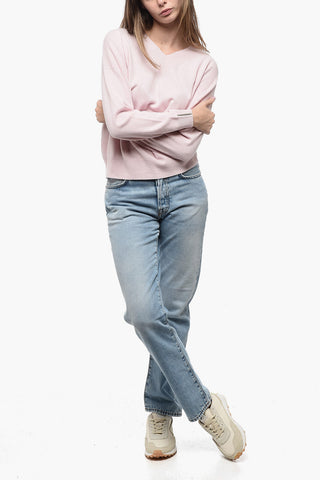 Relaxed Fit Sweater with V Neck