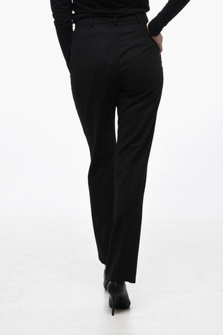 Virgin Wool Tailored Pants with Straight Fit