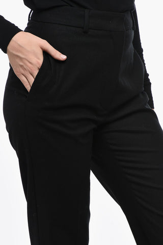 Virgin Wool Tailored Pants with Straight Fit