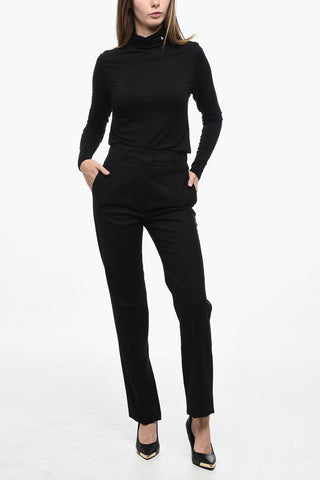 Virgin Wool Tailored Pants with Straight Fit