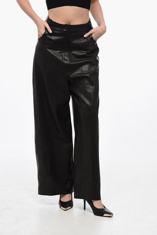Leather Palazzo Pants with Loose-fit