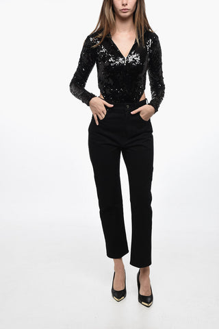 Straight Fit Jeans mit Strass-Applikation